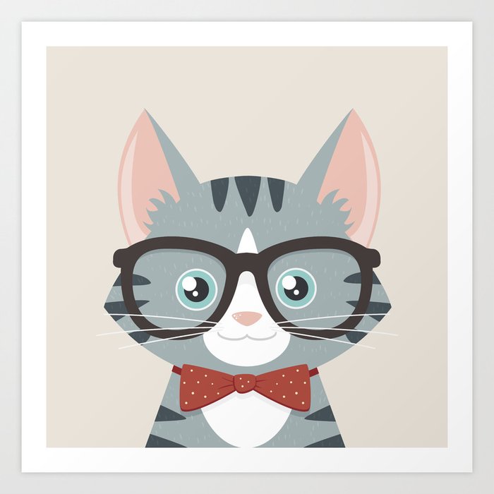 hipster cat pattern