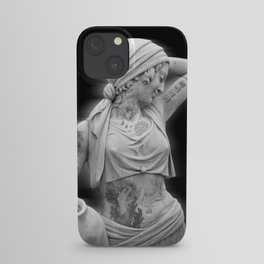 Contemporary design of an eastern woman statue with modern tattoos iPhone Case