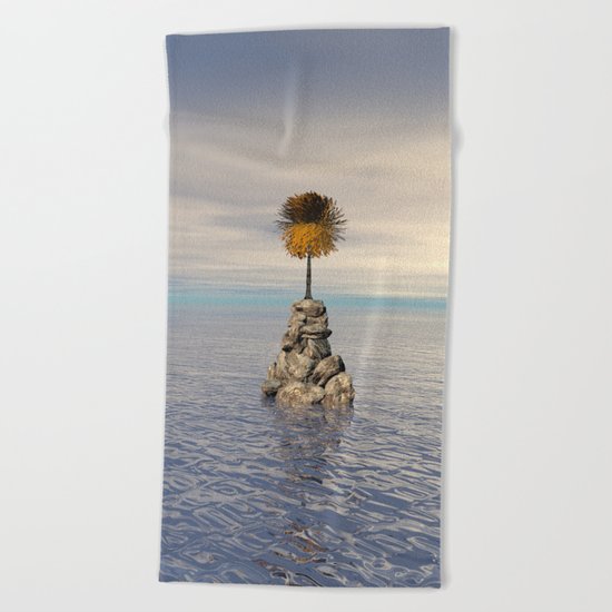Orange Tree At Sea Beach Towel