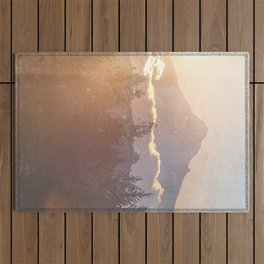 Vintage Mount Hood Morning - Nature Photography Outdoor Rug