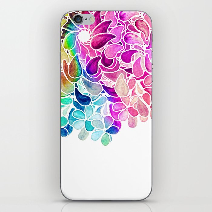 Rainbow Watercolor Paisley Floral iPhone Skin