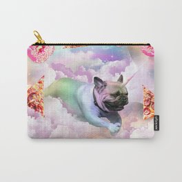 Rainbow Unicorn Pug In The Clouds In Space Carry-All Pouch