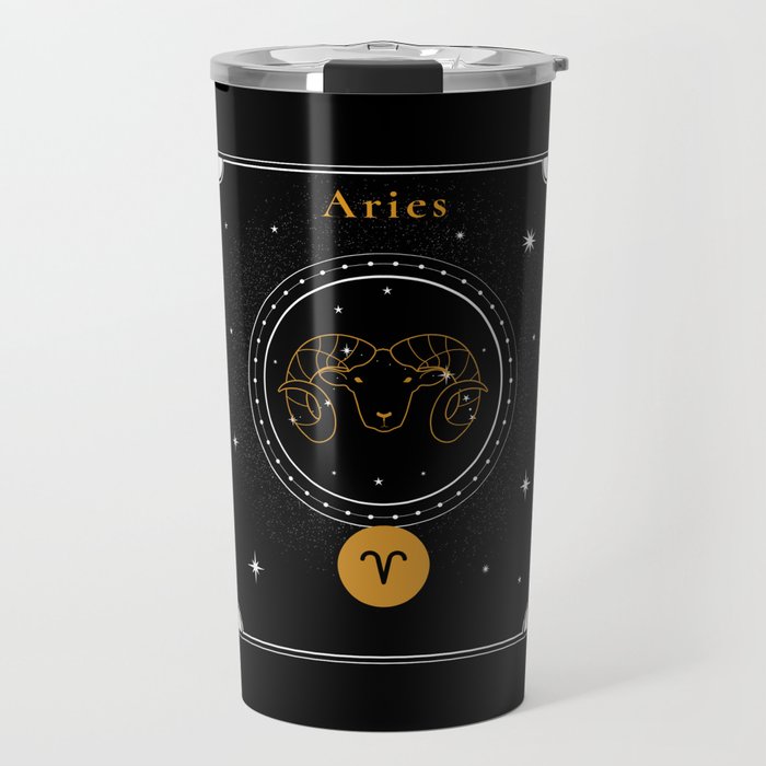 Aries Symbol | Zodiac Sign Art Travel Mug