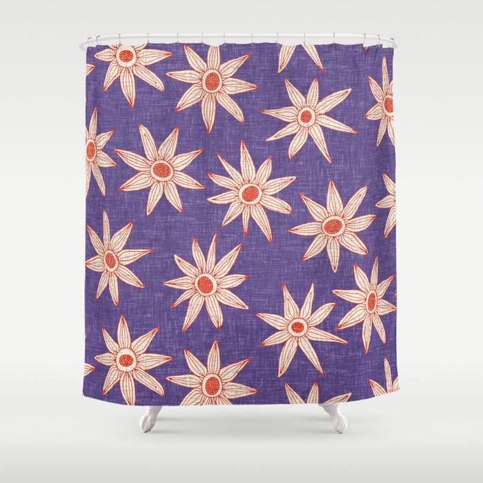 sema violet fire orange Shower Curtain