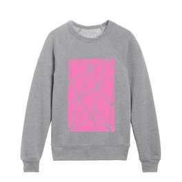 ABSTRACT DESIGN (WHITE-PINK) Kids Crewneck