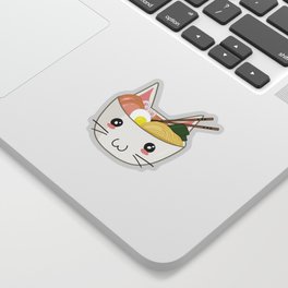 Cute and Kawaii Ramen Cat Character Sticker