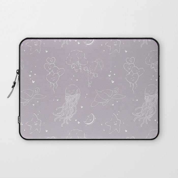Affirmation Characters Pattern - Purple Laptop Sleeve