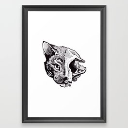 Limbo Cat Skull Framed Art Print