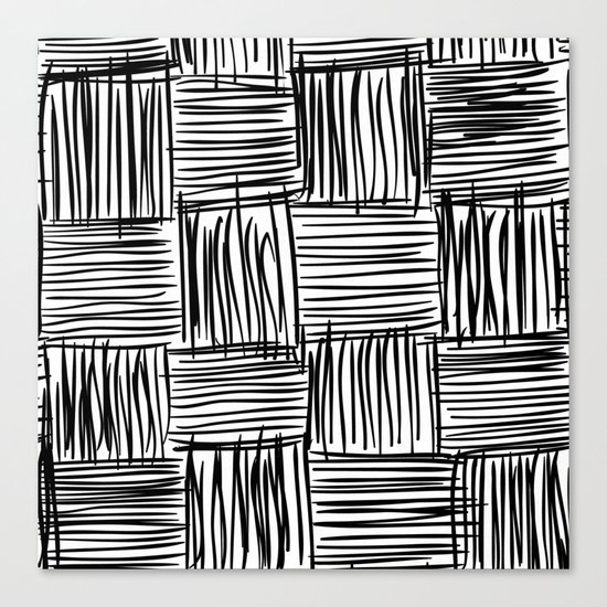 Modern Square Black on White Canvas Print