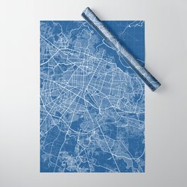 Guadalajara City Map of Mexico - Blueprint Wrapping Paper