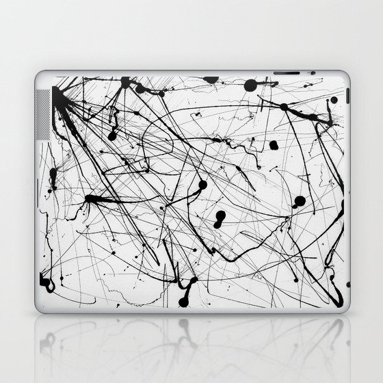 Abstract Ink (Black on White) Laptop & iPad Skin