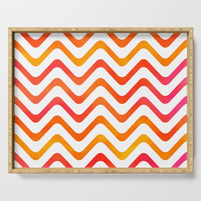 High Noon Stripe Waves Serving Tray