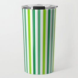 St. Patrick's Day Green Vertical Stripes Collection Travel Mug