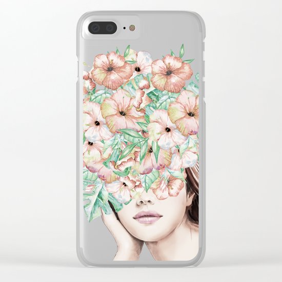 She Wore Flowers in Her Hair Island Dreams Clear iPhone Case