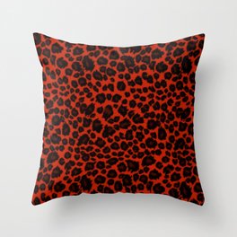 Scarlet Leopard Skin Throw Pillow