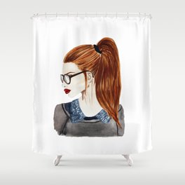 Ebba fashion illustration girl  Shower Curtain