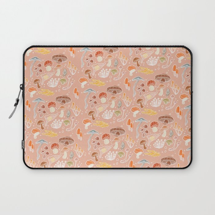 Mushrooms cottagecore illustration pink Laptop Sleeve