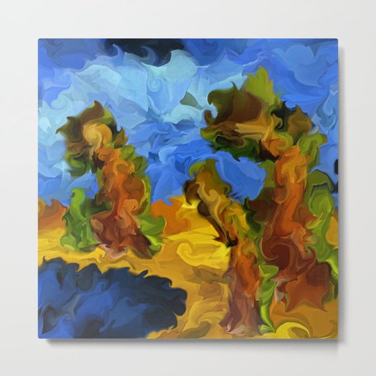 Trees In The Wind Metal Print