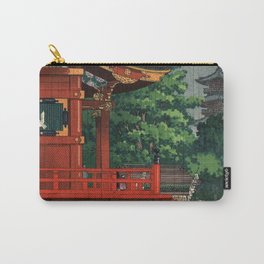 Rain at Asakusa Kannondo Temple Japanese landscape painting by Hasui Kawase Carry-All Pouch