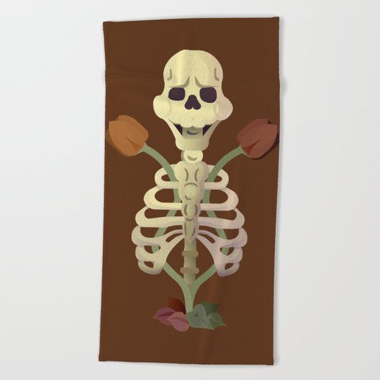 Old Bones with Dark Nature Beach Towel