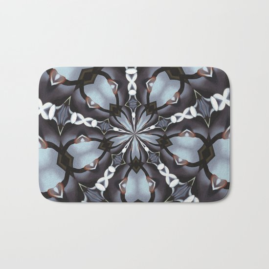 Shades Of Blue Kaleidoscope Bath Mat