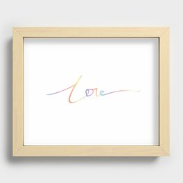 Print "Love" in rainbow gradient Recessed Framed Print