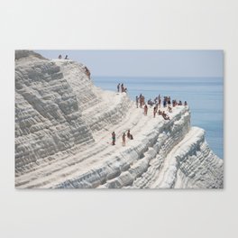 Rocky cliff Scala dei Turchi, Sicily, Italy Canvas Print
