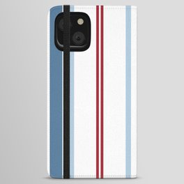 Nautical Sailor Stripes, Blue & White Stripes iPhone Wallet Case