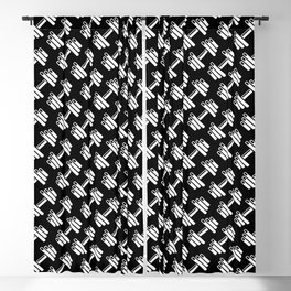 Dumbbellicious inverted / Black and white dumbbell pattern Blackout Curtain
