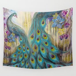 Jeweled Peacock Wall Tapestry