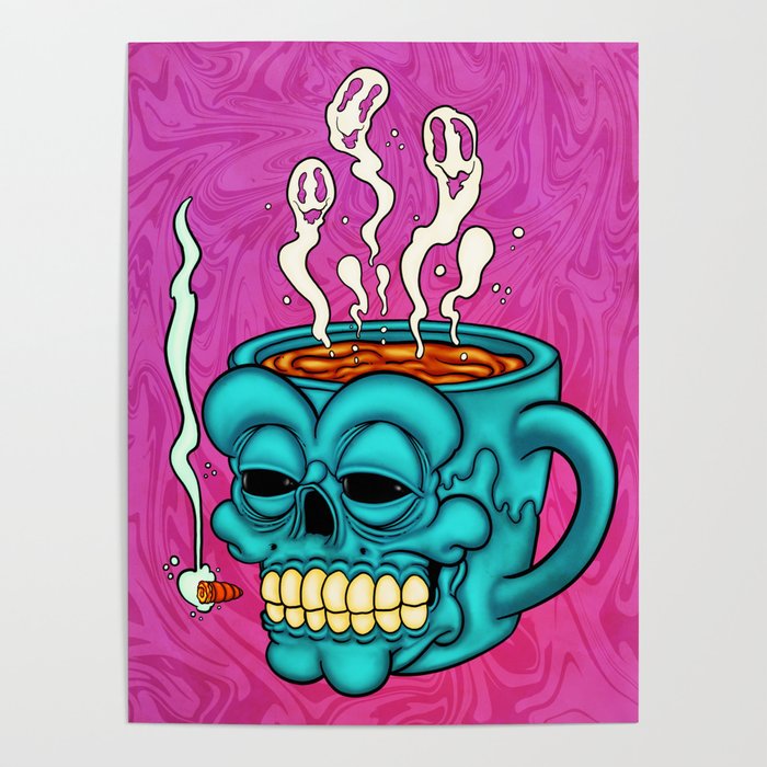 Coffee Skull Poster