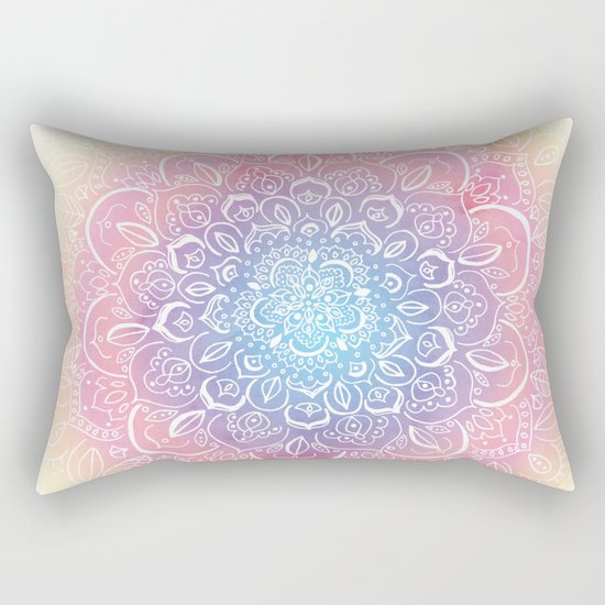 Rainbow Dust Mandala Rectangular Pillow