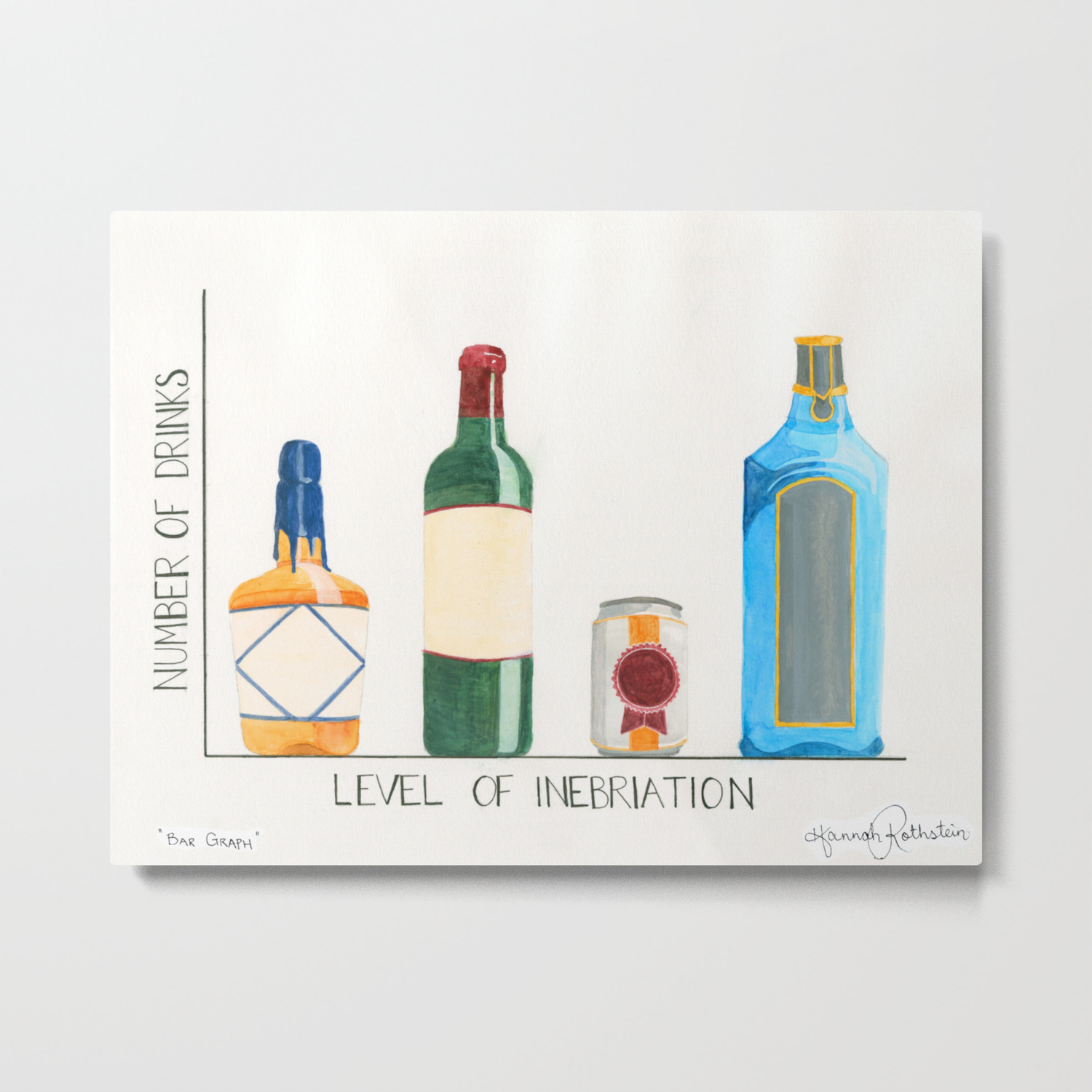 Bar Graph Pun Painting Metal Print By Hannahrothstein Society6