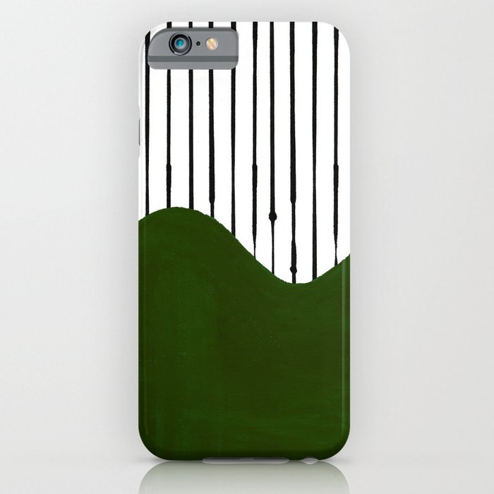 lines and wave (green) iPhone Case