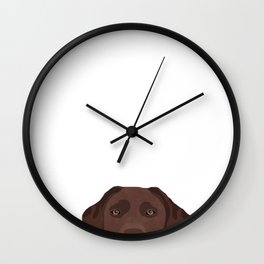 Peeking chocolate labrador dog breed cute dog face labrador retrievers Wall Clock