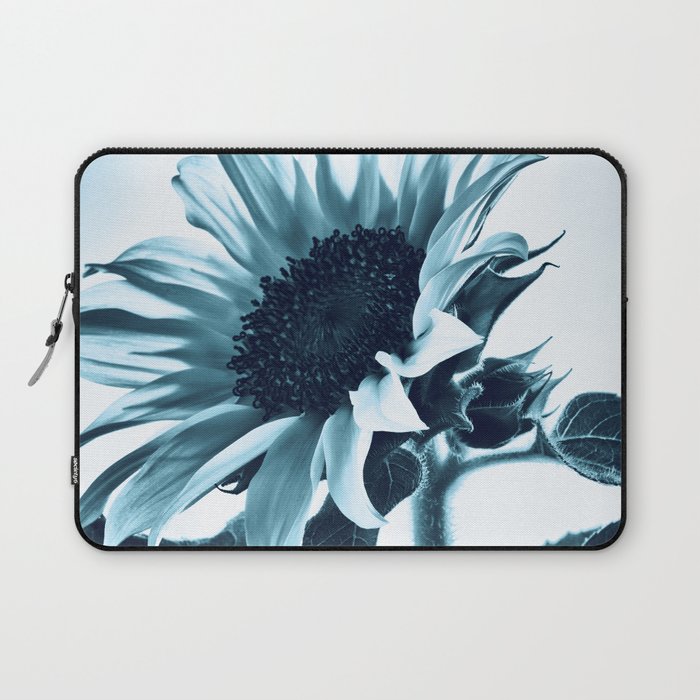 Pastel Blue Sunflower Laptop Sleeve