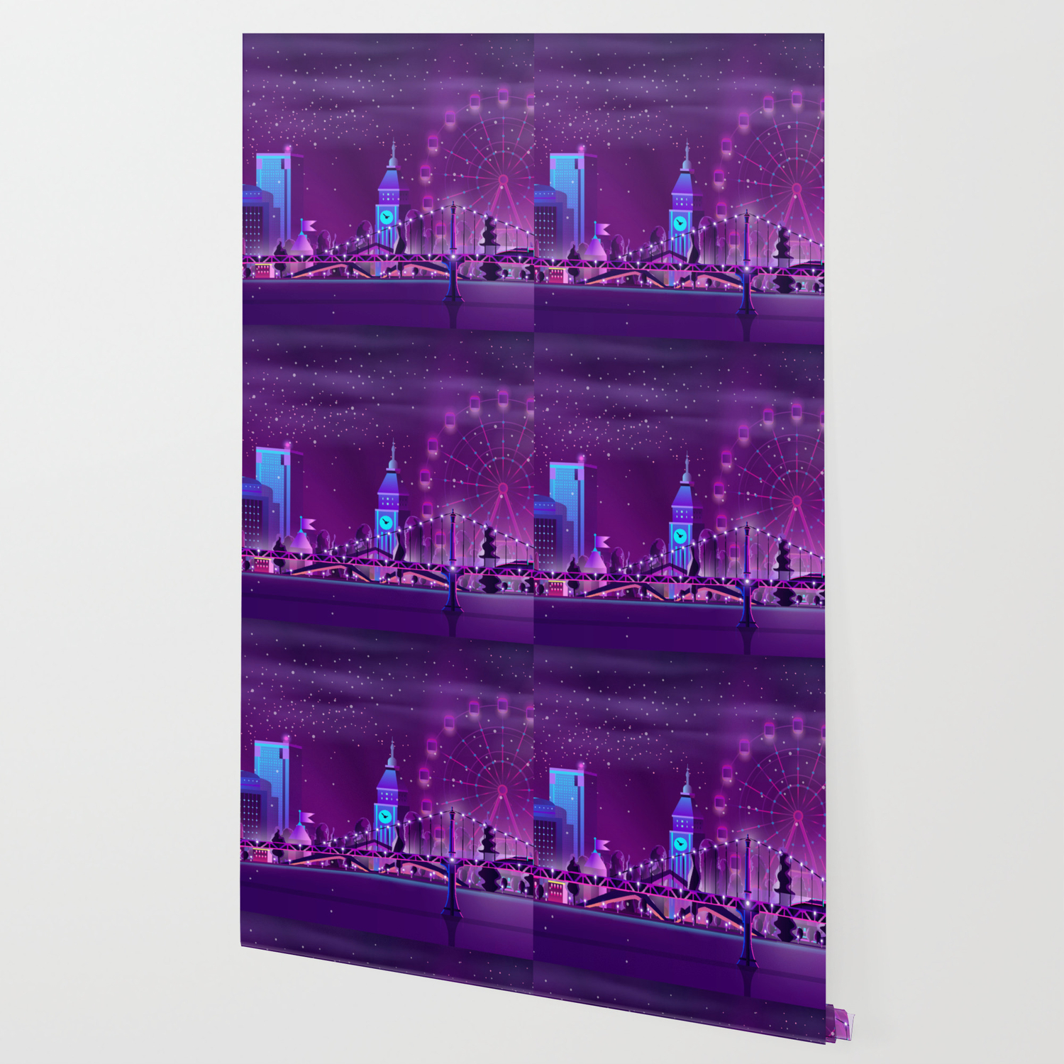 Synthwave Neon City 3 Wallpaper By Alexair Society6