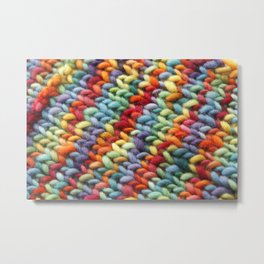 Rainbow Stiches Metal Print | Knitting, Crafter, Hobby, Stockinette, Color, Photo, Colourful, Multicolor, Knit, Stitches 