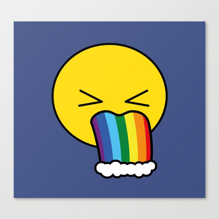 Puke Rainbow - Emoji Canvas Print