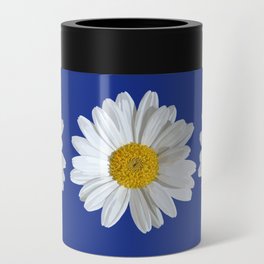 White marguerite blossom on blue  Can Cooler
