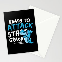 Ready To Attack 5th Grade Shark Stationery Card