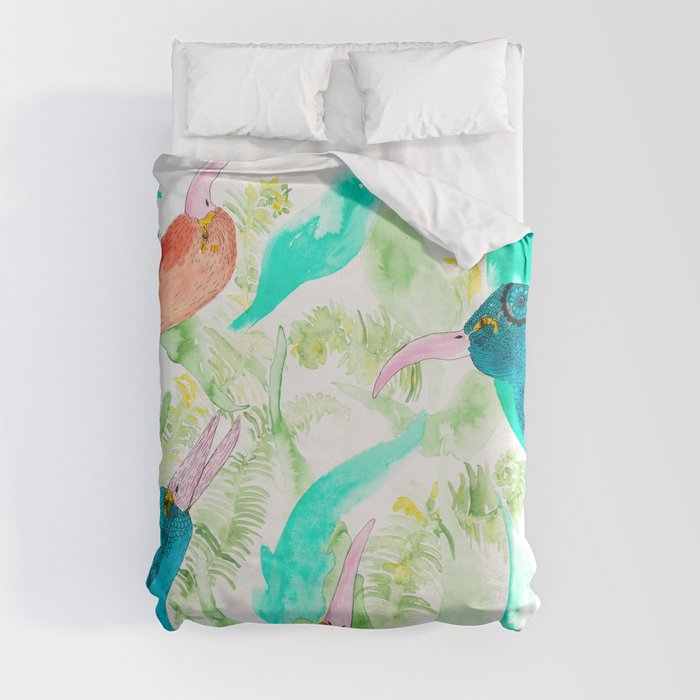 Leaf Birds Duvet Cover