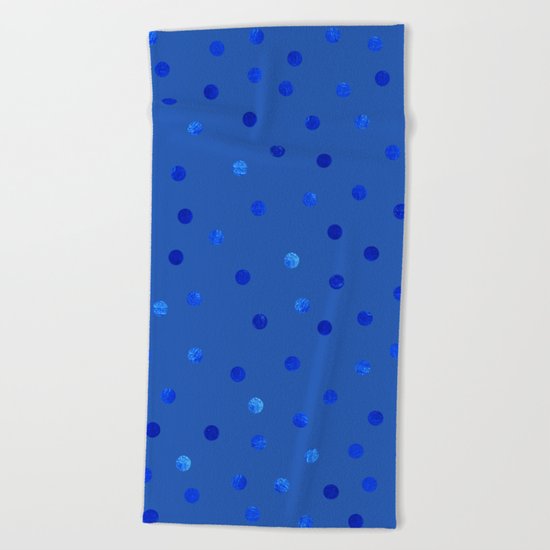 Unique Blue Polka Dots Pattern Beach Towel