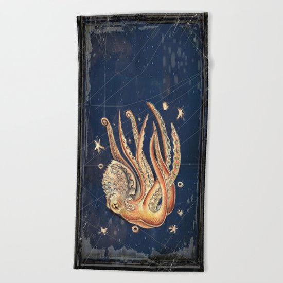 SPACEpolpo - space octopus Beach Towel