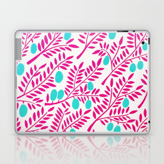 Olive Branches – Pink Ombré & Turquoise Laptop & iPad Skin