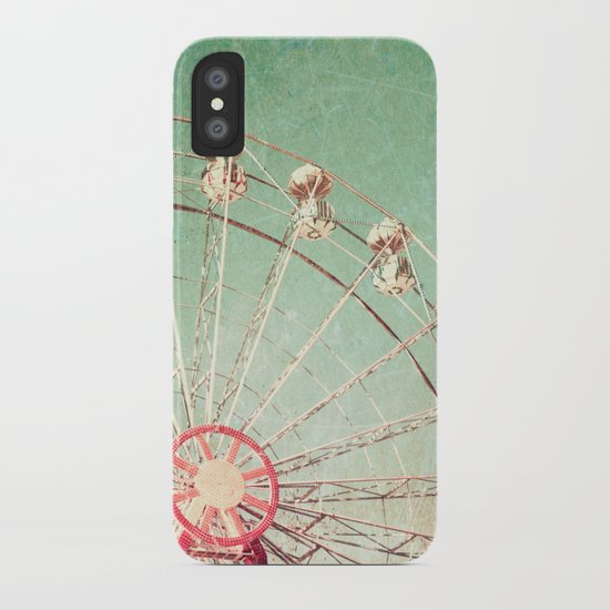 Ferris Wheel on Blue Textured Sky iPhone Case