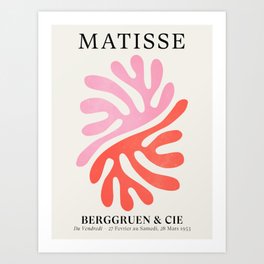 Star Leaves: Matisse Color Series | Mid-Century Edition Art Print | Modern, Leaves, Peach, Abstract, Leaf, French, Graphicdesign, Exhibition, Shapes, Retro 