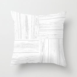 Weathered White Wood Tiles Throw Pillow
