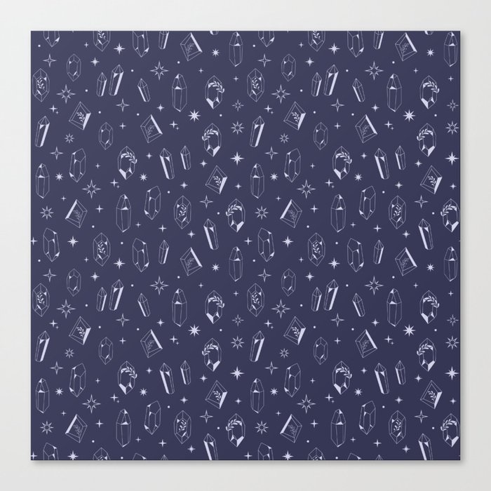 Boho pattern with crystals and stars Canvas Print