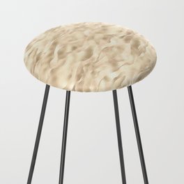 Glam Soft Gold Metallic Waves Texture Counter Stool